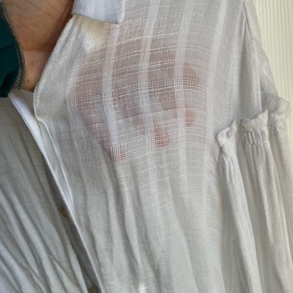 White gauzy free people blouse size large. NWT - Picture 2 of 2